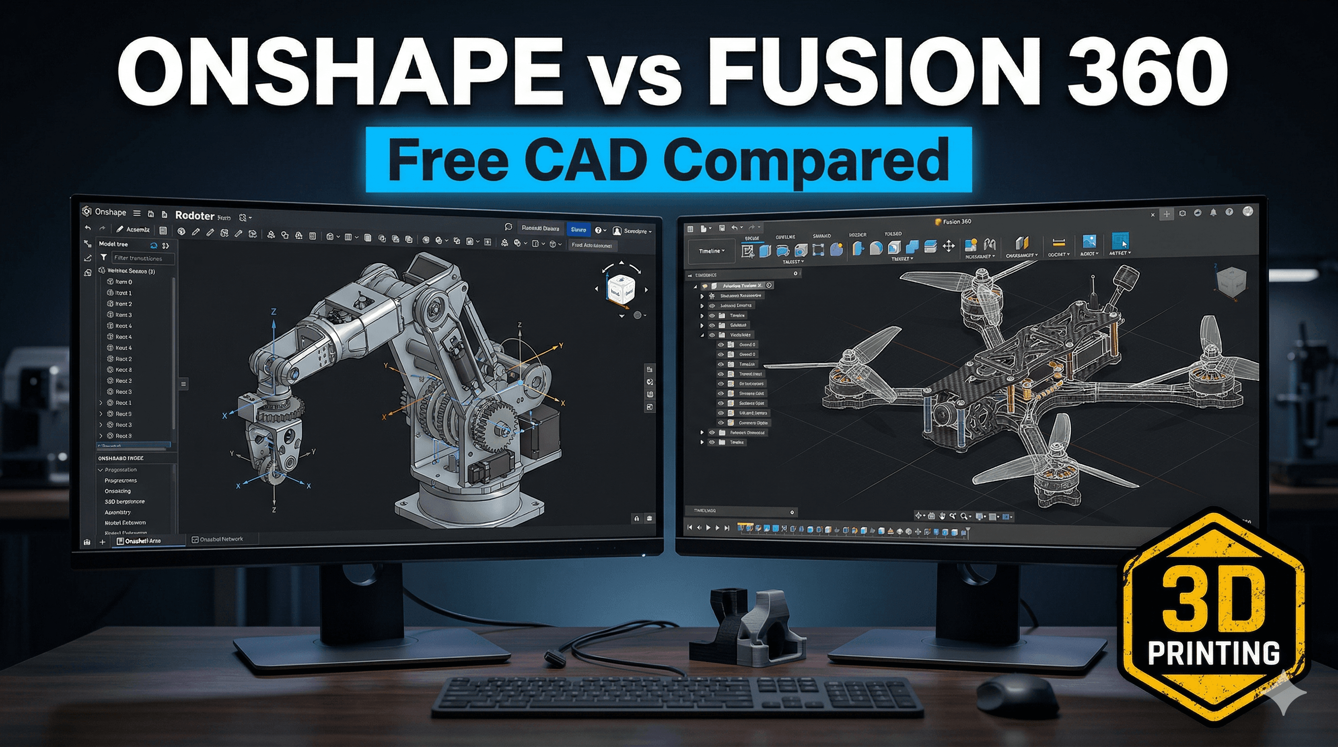 OnShape vs Fusion 360: Free Cloud CAD for 3D Printing Compared