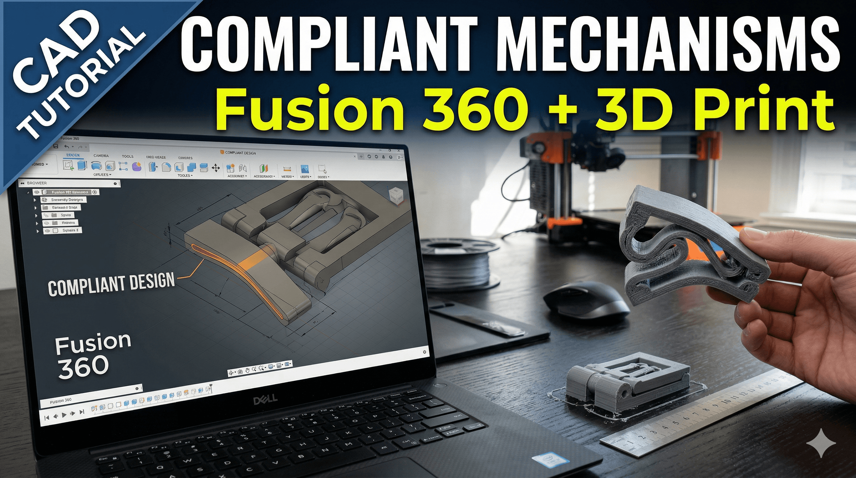 How to Design Compliant Mechanisms for 3D Printing in Fusion 360