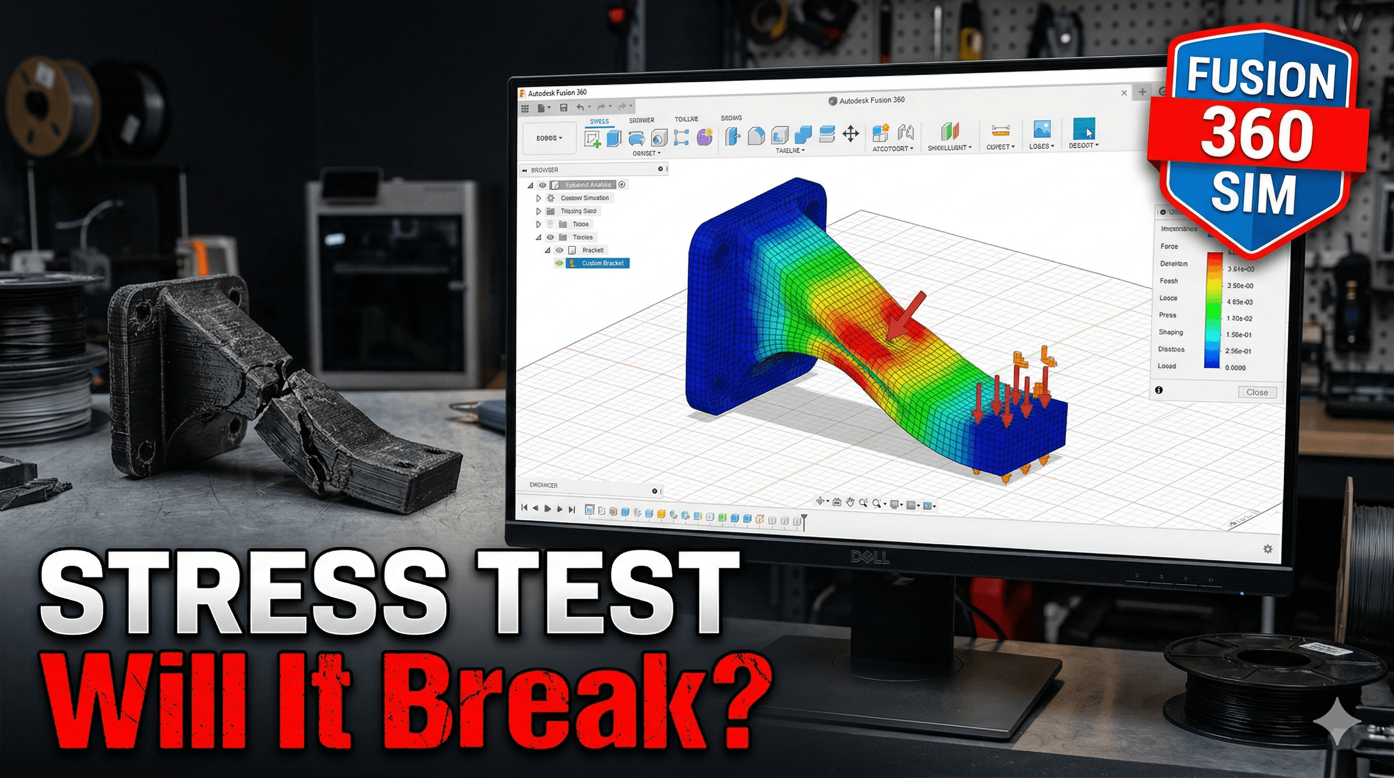 Fusion 360 Simulation: Will Your 3D Printed Part Break Under Load?