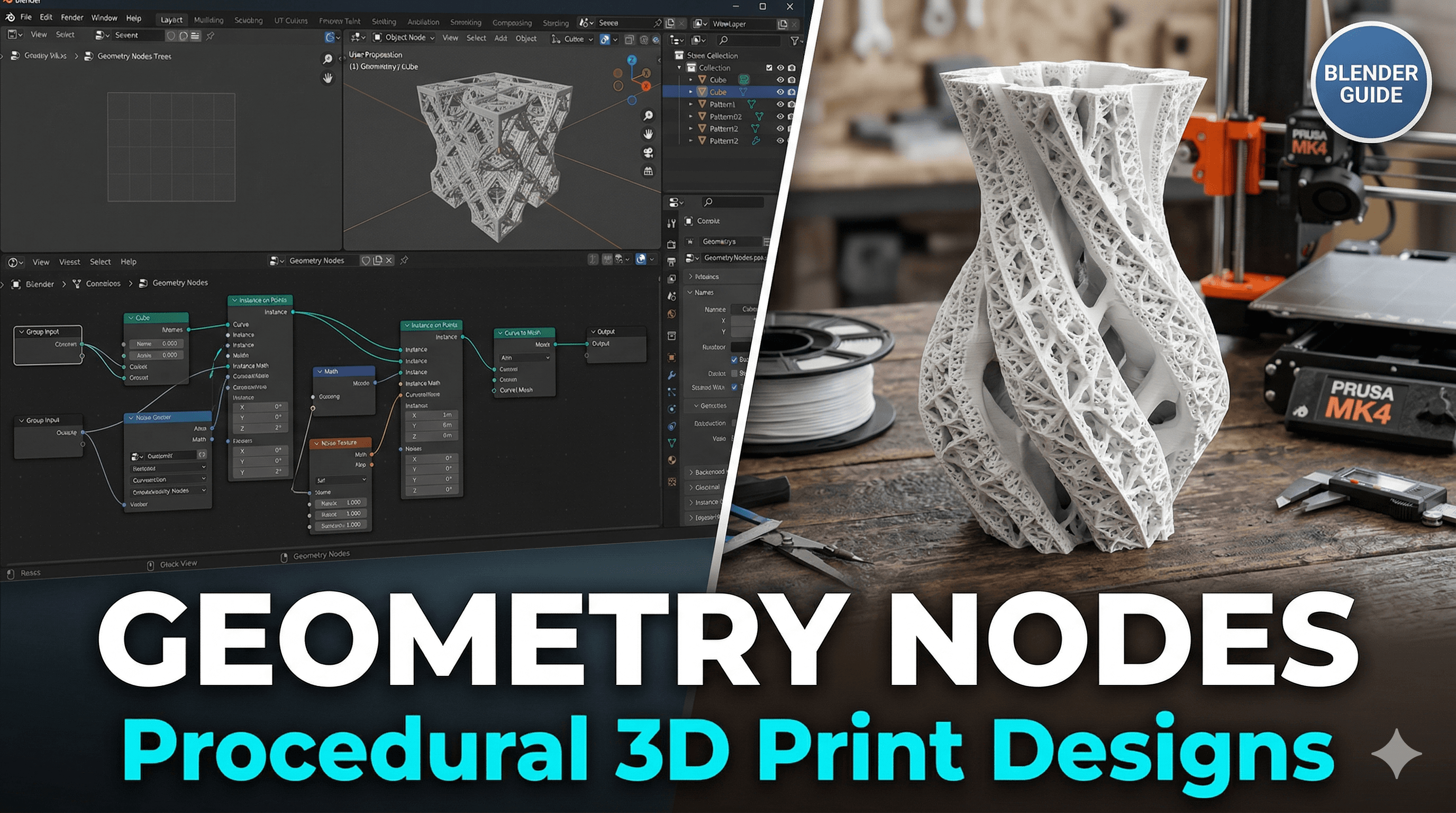Blender Geometry Nodes for 3D Printing: Procedural Design Patterns
