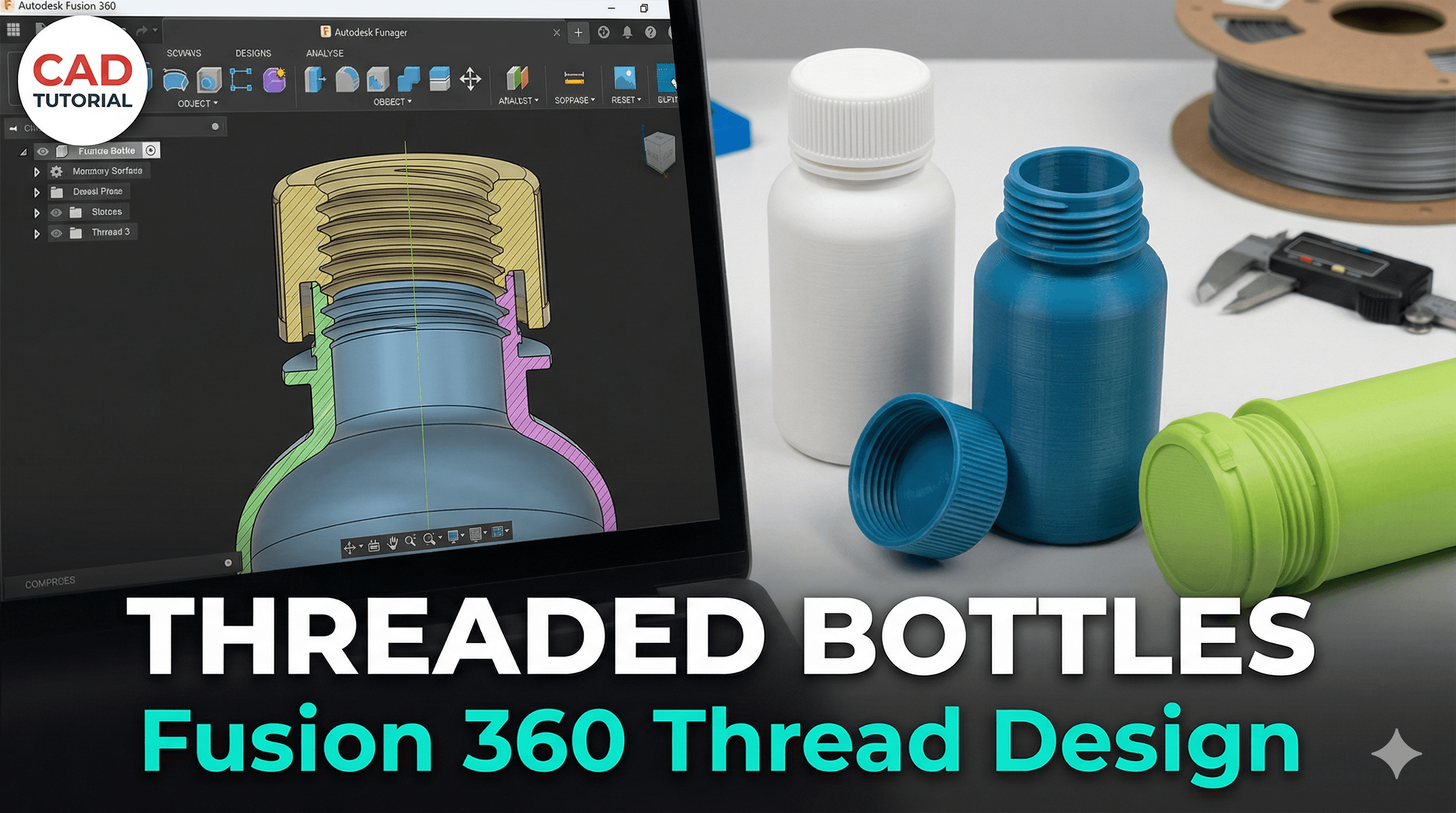 How to Create Threaded Bottles and Containers in Fusion 360