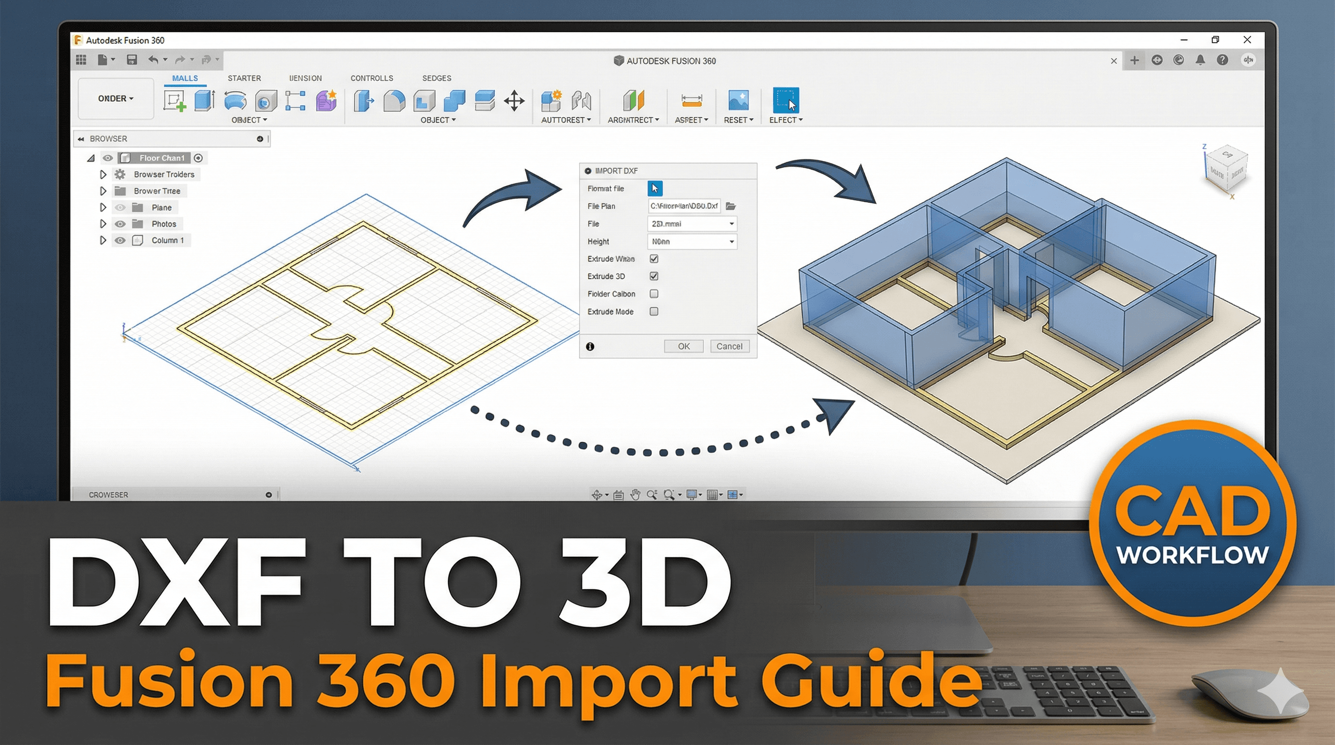 How to Import DXF Files into Fusion 360 and Create 3D Models