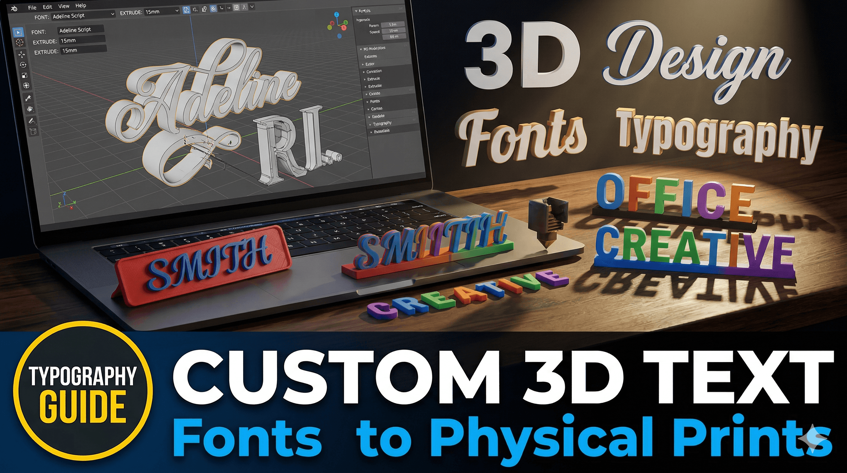 How to Create Custom Fonts and Text in 3D Modeling Software