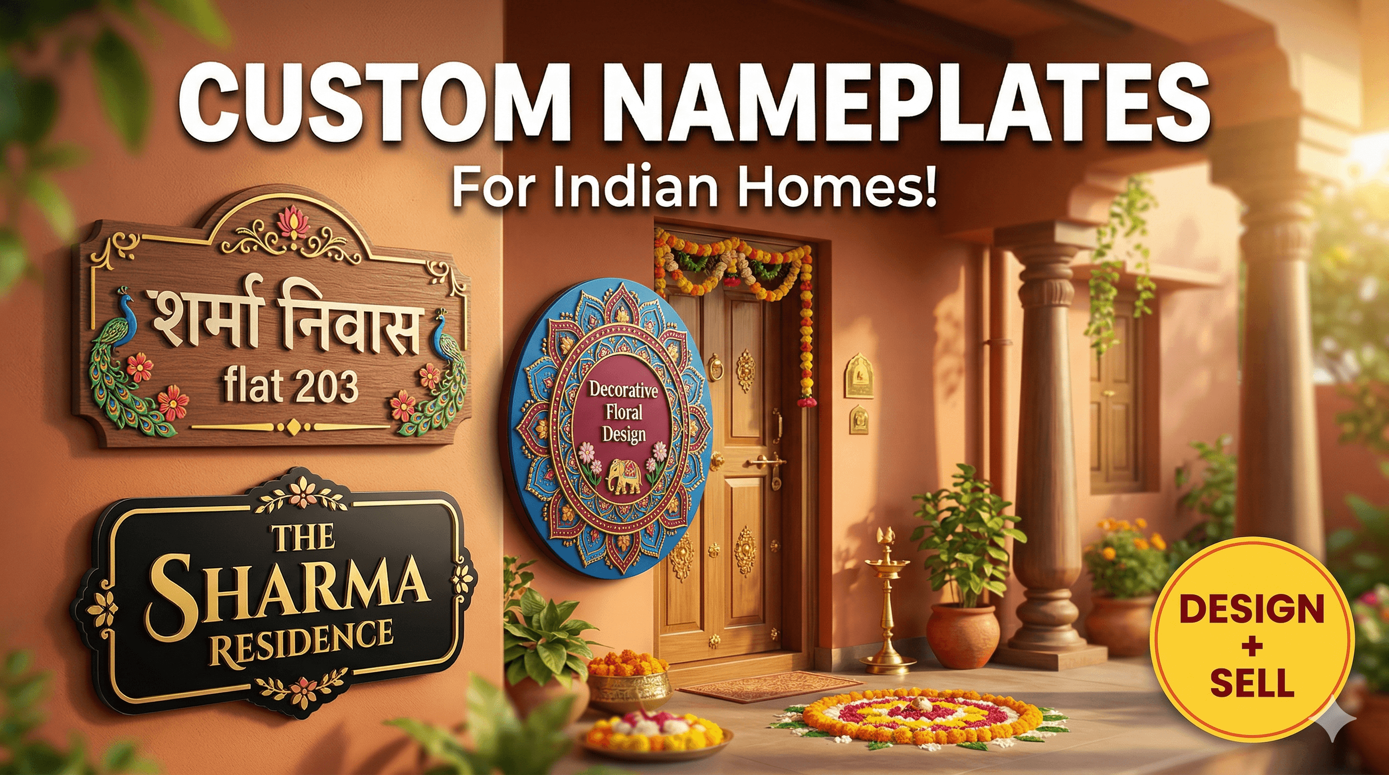 Custom 3D Printed Nameplates for Indian Homes: Design, Print, and Sell