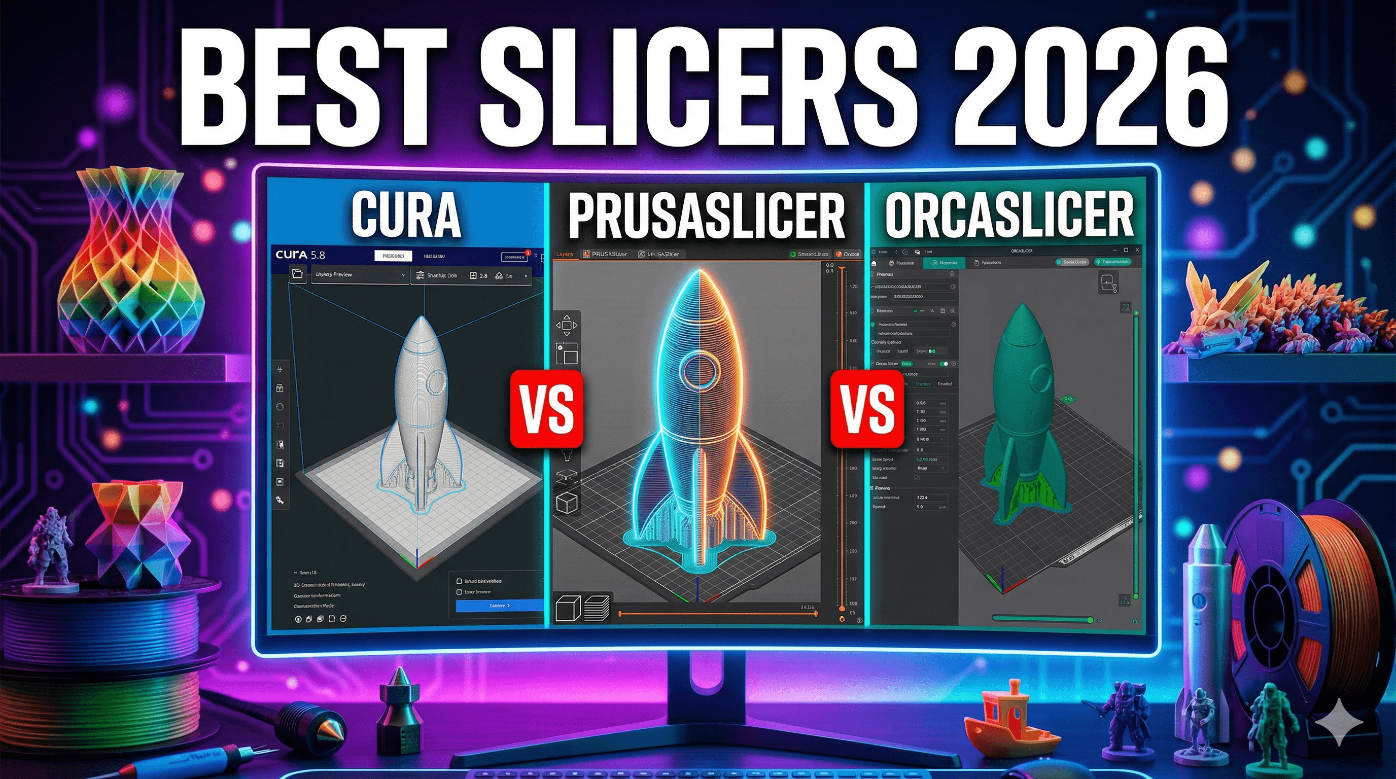 Best Slicers for 3D Printing in 2026: Cura vs PrusaSlicer vs OrcaSlicer