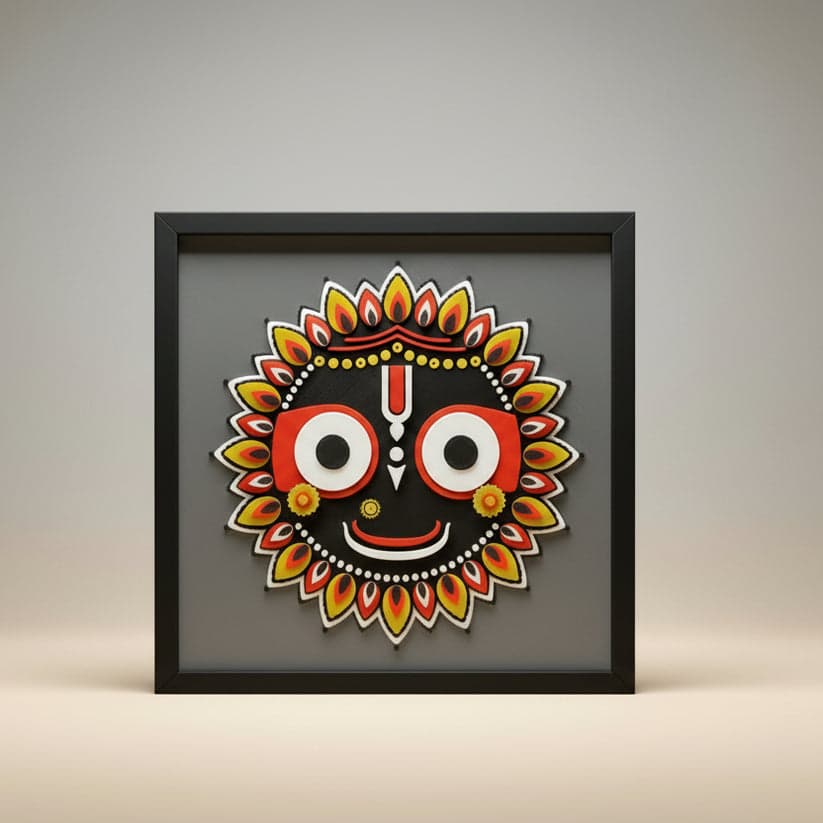 Lord Jagannath 3D Printed Wall Art - Multilayer Puri Temple Design