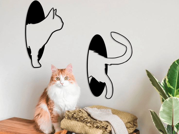 Portal Cat - 3D Printed Interdimensional Wall Decor - Image 1