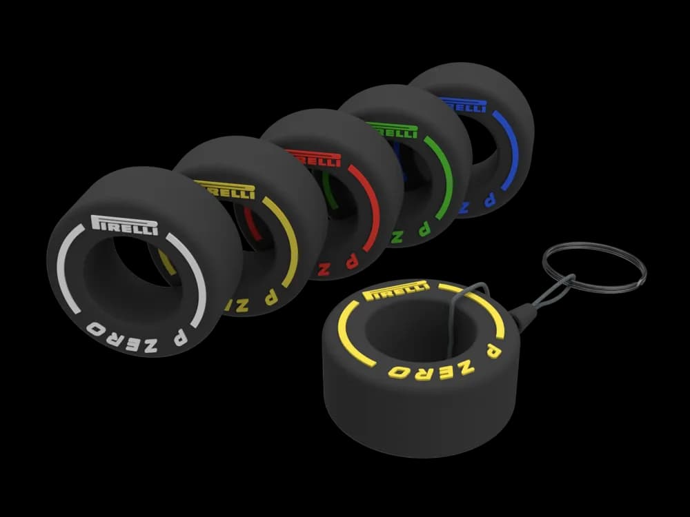 Pirelli P Zero F1 Tire Keychain 3D Printed