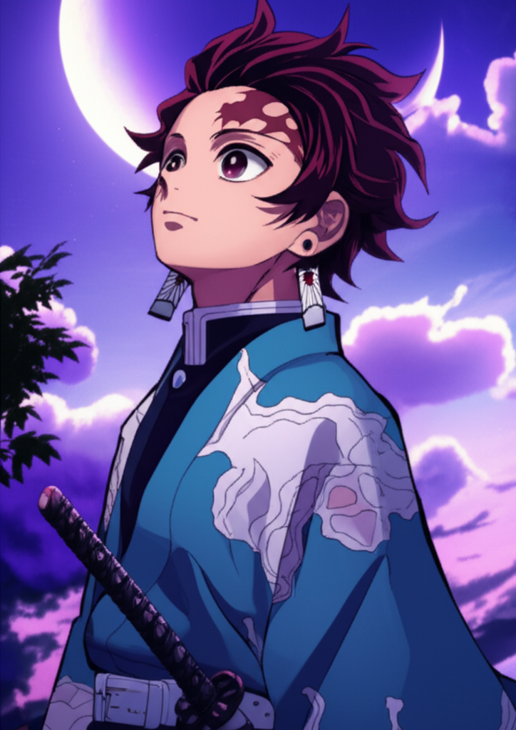 Crescent Moon Premium Anime Poster | 300 GSM A4 | 350 GSM 12x18