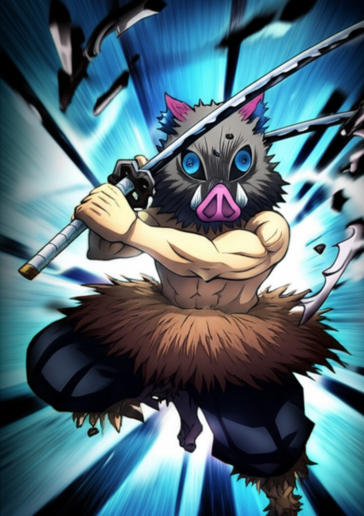 Sun Breathing vs Moon Breathing Premium Anime Poster | 300 GSM A4